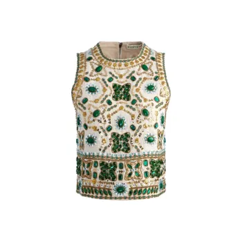 ALICE+OLIVIA Tank Tops Women's Gray White Multicolor