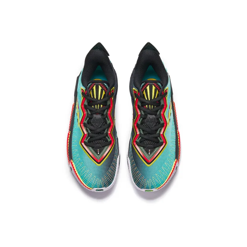 Anta KAI 2 Cushioning, Slip Resistant, Abrasion Resistant, Rebound Low Top Basketball Shoes Men's Green Black Blue-3