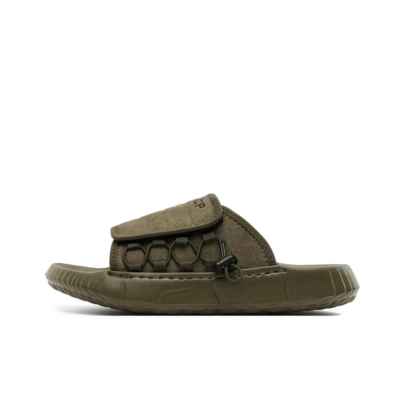 WEISHIBANGWEI Slip Resistant Odor Resistant Slide Slippers Men's Olive Green-0