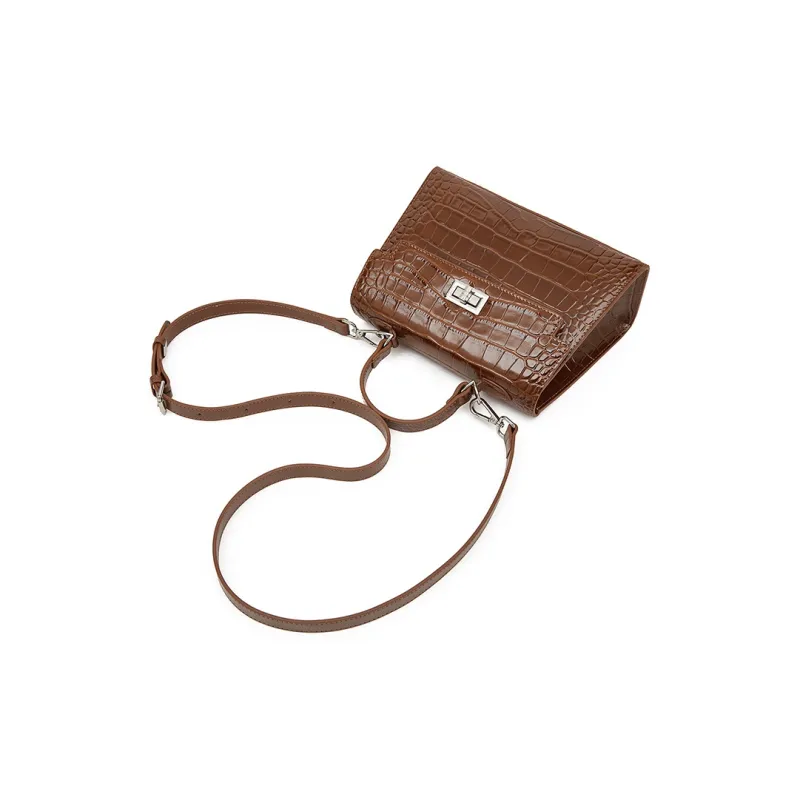 Old Man's Head Top Grain Cow Leather Shoulder Bag, Crossbody Bag, Handbag Regular Women's Black/Red/Brown-4