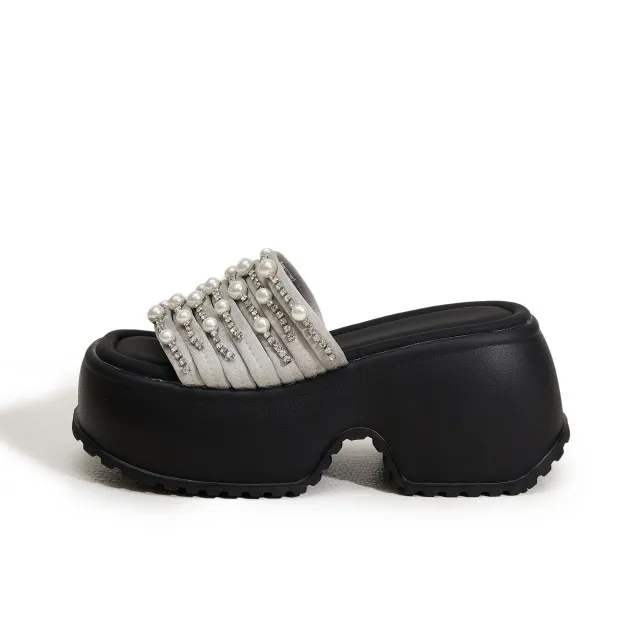Milan Love Song Rubber Foam Outsole Rhinestone Slip Resistant Abrasion Resistant Cushioning Slide Slippers Women's-7