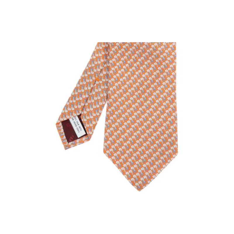 FERRAGAMO Silk Ties Men's Orange-2