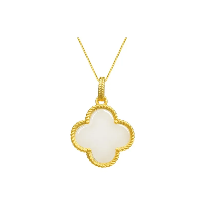 XIAOLIUJADE Hetian Jade Pendants White Jade/Pale Greenish White Jade Women's-0