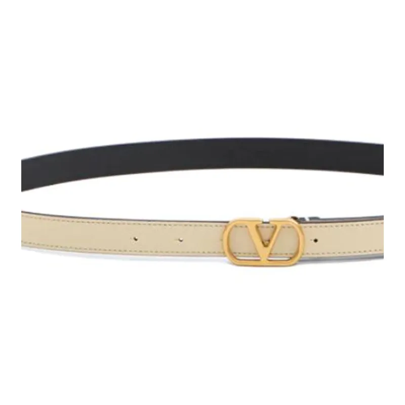Valentino Calfskin Leather Belts Unisex White 2CM-2