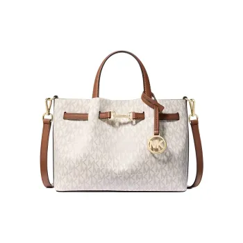 MICHAEL KORS Artificial Leather Shoulder Bag, Crossbody Bag, Handbag Small Size Women's Vanilla White & Acorn Brown