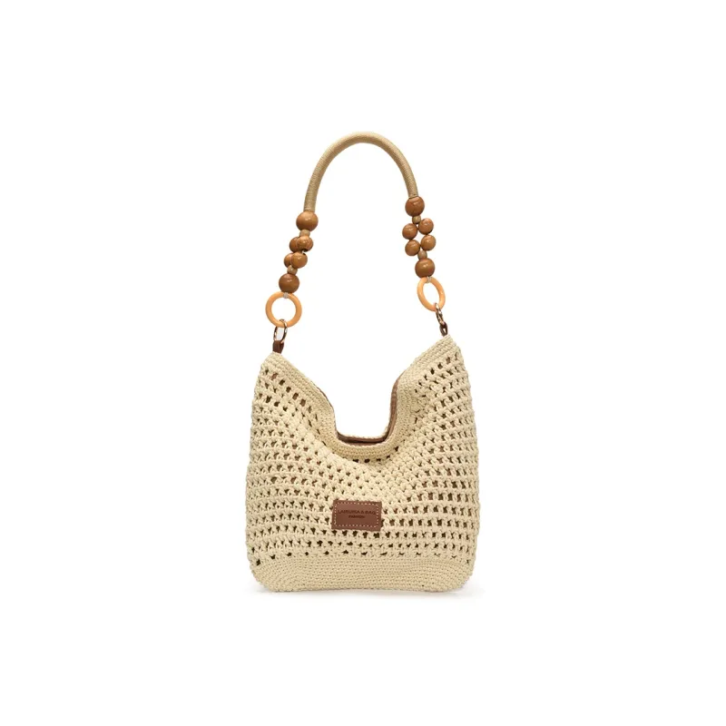 BAODIDAISHU PU Fashion Niche Shoulder Bag Underarm Tote Women's Brown/Black-1