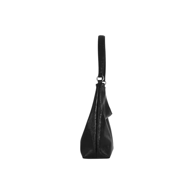 Kikawa Card Synthetic Leather Handbag, Shoulder Bag Medium Size Unisex Black-2