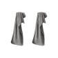 [2 Pack]Flannel Sports Towel (Gray+Gray)
