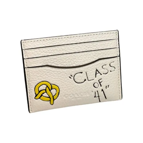 COACH Leather Card Holder Mini Men's Chalk