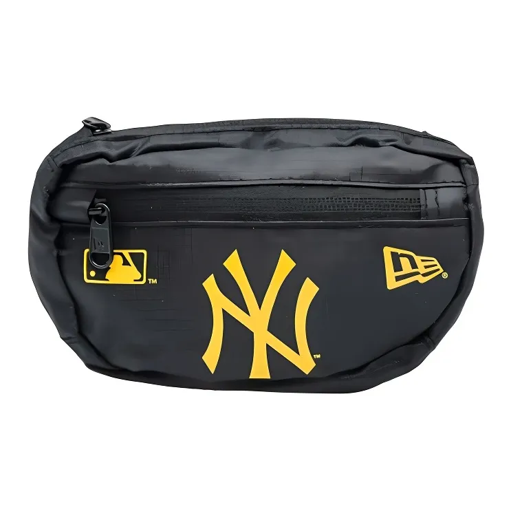 New Era Polyester One Shoulder Crossbody Fanny Pack Mini Unisex Black Yellow-2