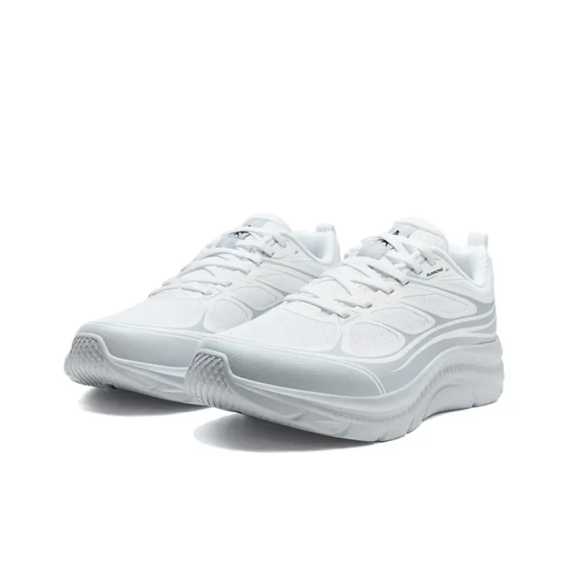 XTEP Anti Slip Wear Resistant Low Top Casual Running Shoes Men's White Gray-2