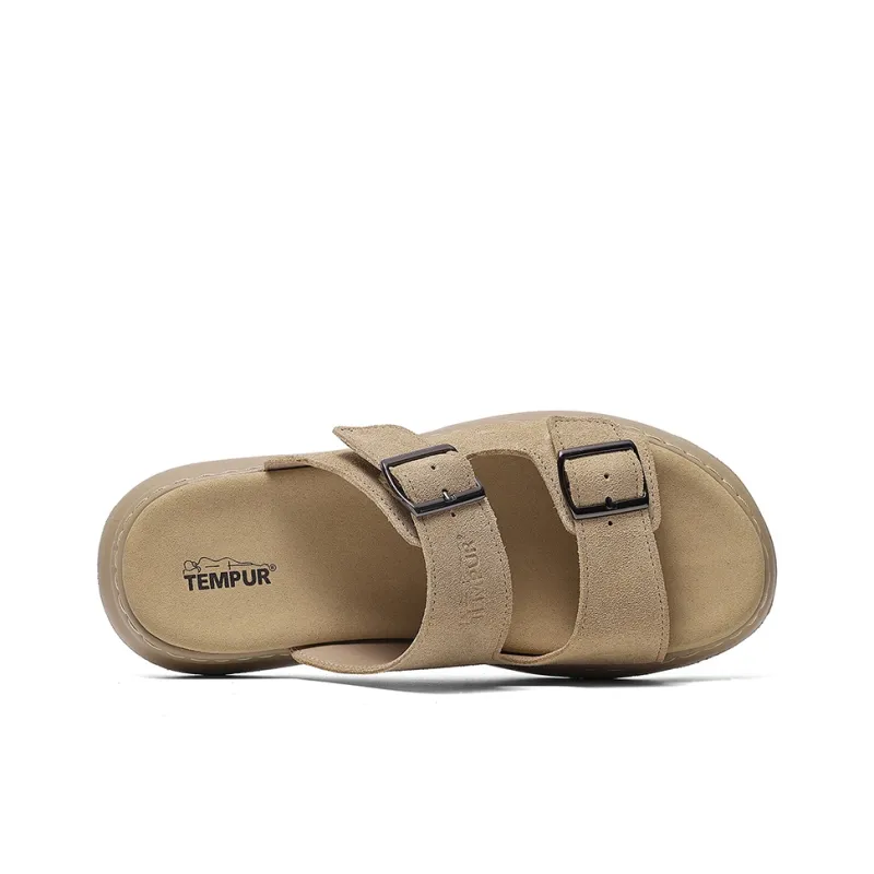 TEMPUR Rubber Foam Outsole Slide Slippers Men's Apricot-3