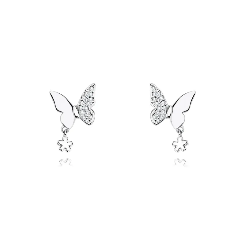 KUMET Sterling Silver Stud Earrings Women's-0