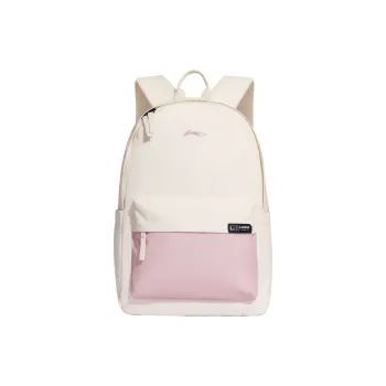 LiNing Polyester Backpack Unisex White & Pink