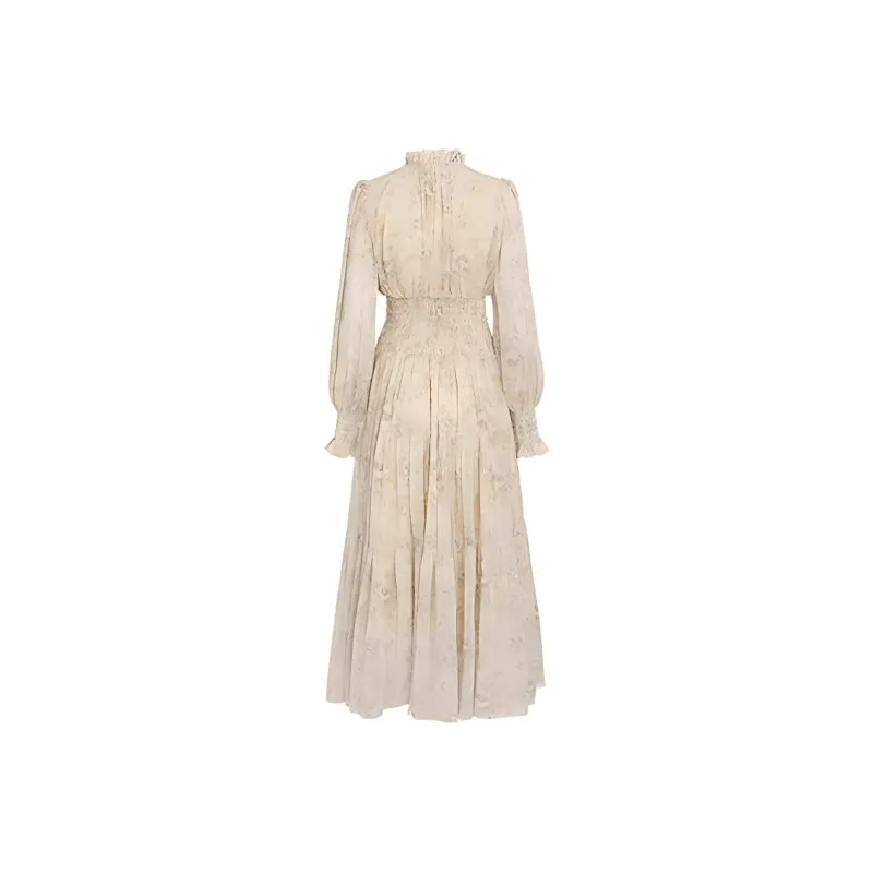 Flowers In Water Long Sleeved Dress Women's-0