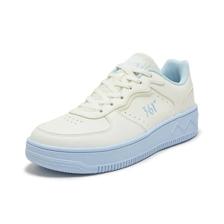 361° Air Force One Anti Slip Wear Resistant Low Top Skateboard Shoes Women's Feather White Glacier Blue-1