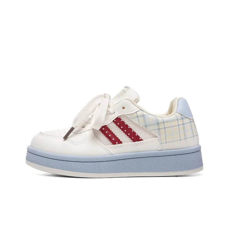 The New Age Family Low Top Skateboard Shoes Women's Yellow Blue-0