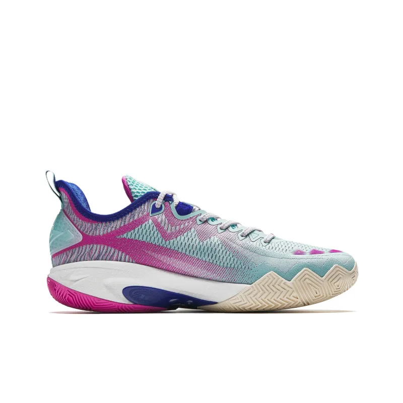 Anta Cushioning, Abrasion Resistant, And Resilient Properties Low Top Basketball Shoes Men's Green Pink Blue-1
