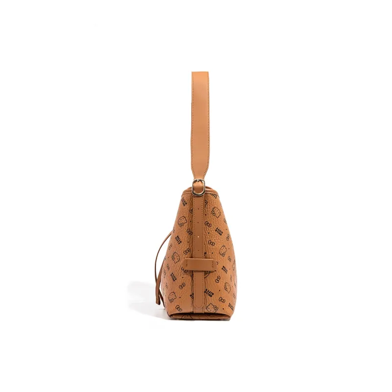 MESUCA &Sanrio Hello Kitty Collaboration Kitty Series PU Shoulder Bag Regular Women's Pink/Brown/Milk Tea-11