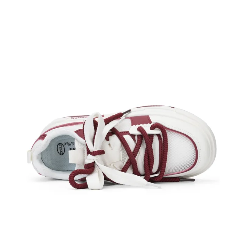 Warrior Abrasion Resistant Low Top Casual Shoes Women's White Burgundy-2
