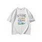 White-Short-Sleeved-American Letter