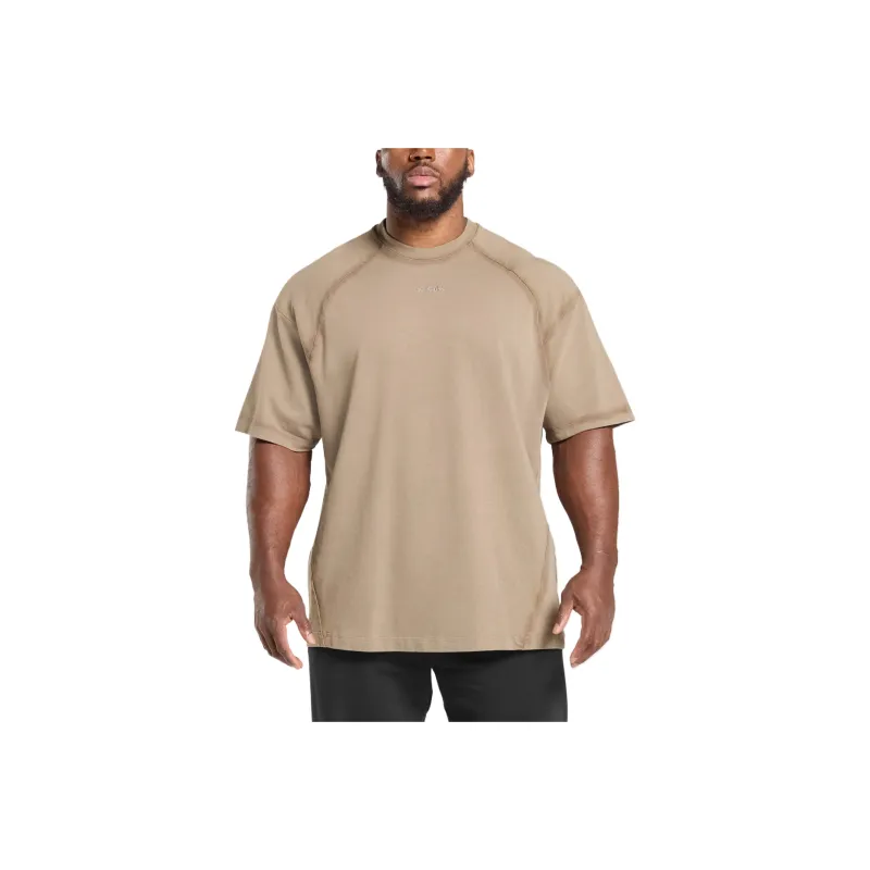 GYMSHARK Heavyweight T Shirt T Shirt Men's Brown-0