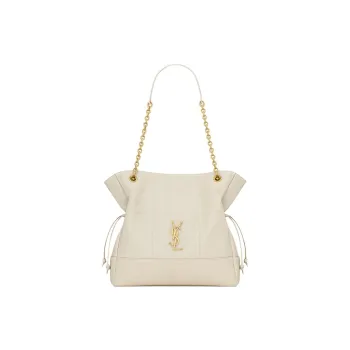 SAINT LAURENT Jamie Sheepskin Tote Bag, Shopping Bag, Handbag, Shoulder Bag Trumpets Women's Vintage White