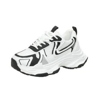 UNIITY Slip Resistant, Abrasion Resistant, Lightweight, Breathable Low Top Chunky Sneakers Women's Black
