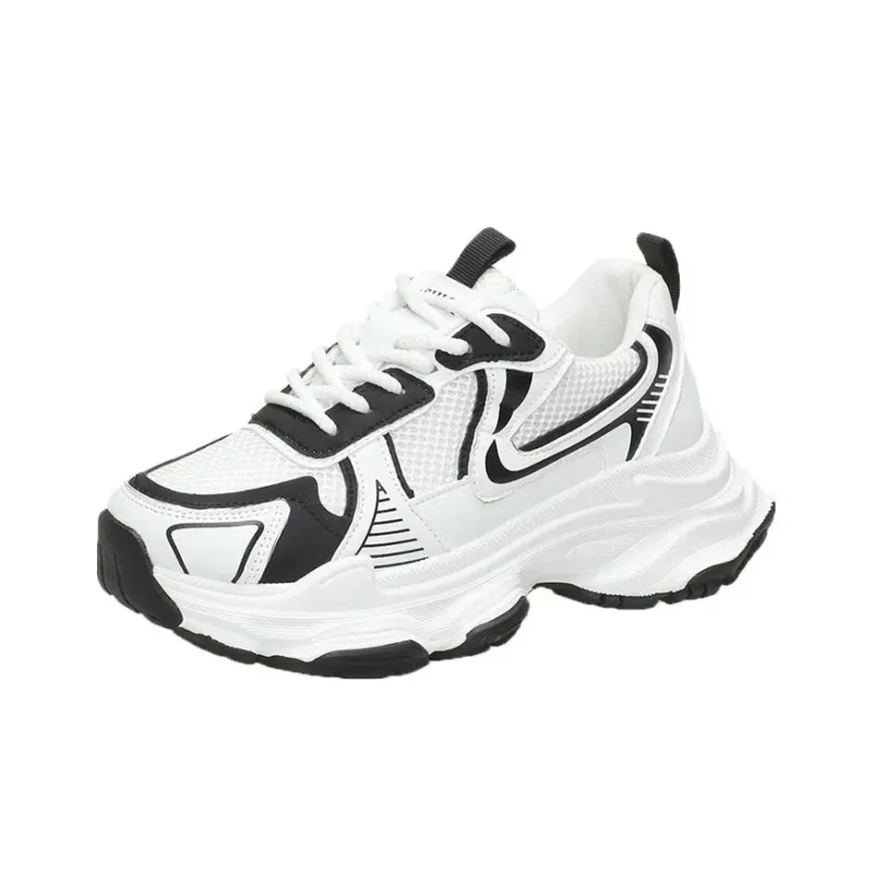 UNIITY Slip Resistant, Abrasion Resistant, Lightweight, Breathable Low Top Chunky Sneakers Women's Black-1