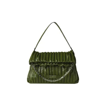 KARL LAGERFELD Amber Valletta Collaboration K/Kushion Series Leather Handbag Women's Green