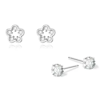 KUMET Sterling Silver Stud Earrings Women's