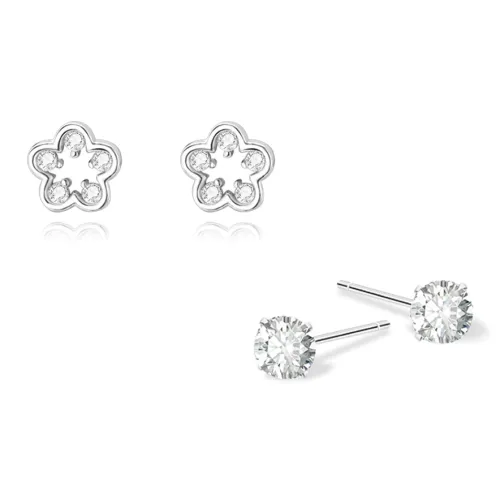 KUMET Sterling Silver Stud Earrings Women's