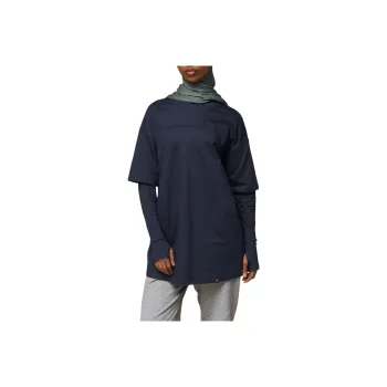 GYMSHARK x Leana Deeb Drop Shoulder Sleeve T Shirt Women's Dark Blue