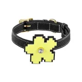 [Emerald Green]Pixel Floral+Obsidian Black Collar