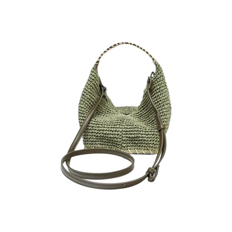 ZARA Paper One Shoulder Handbag Mini Women's Green-2
