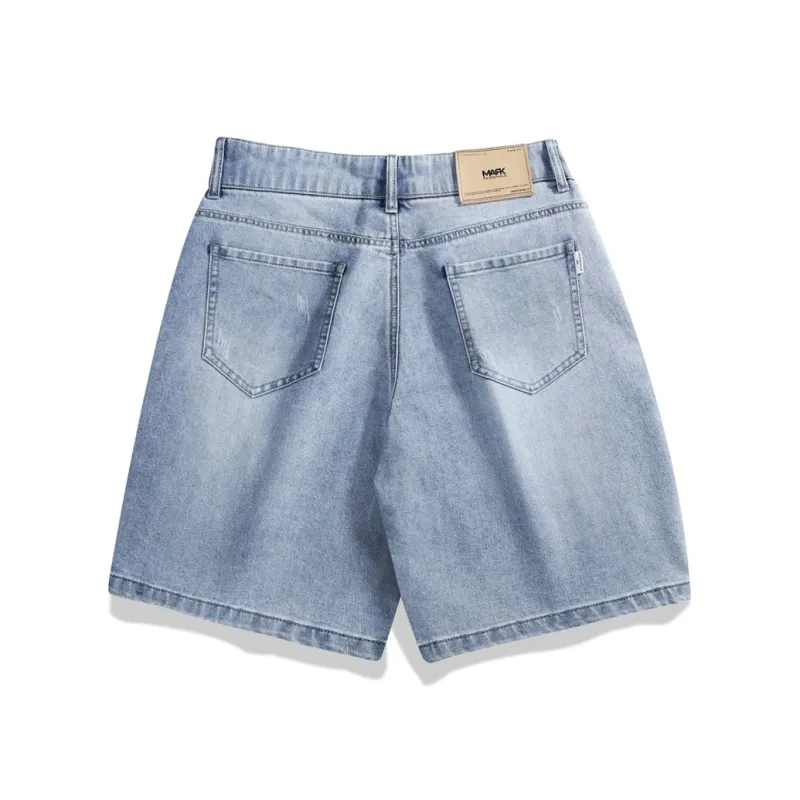 FAIRWHALE Denim Shorts Men's Light Blue-1