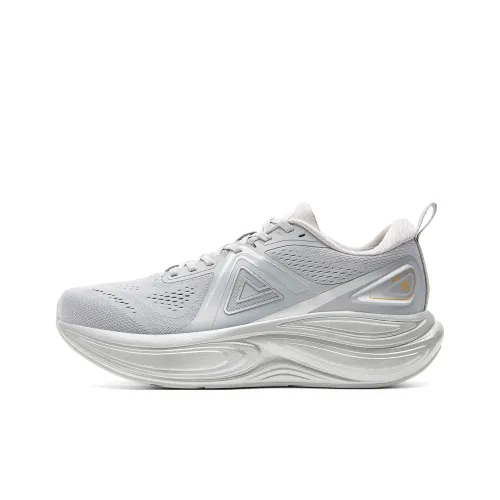 PEAK Cushioning, Slip Resistant, Rebound Low Top Running Shoes Men's White Gray