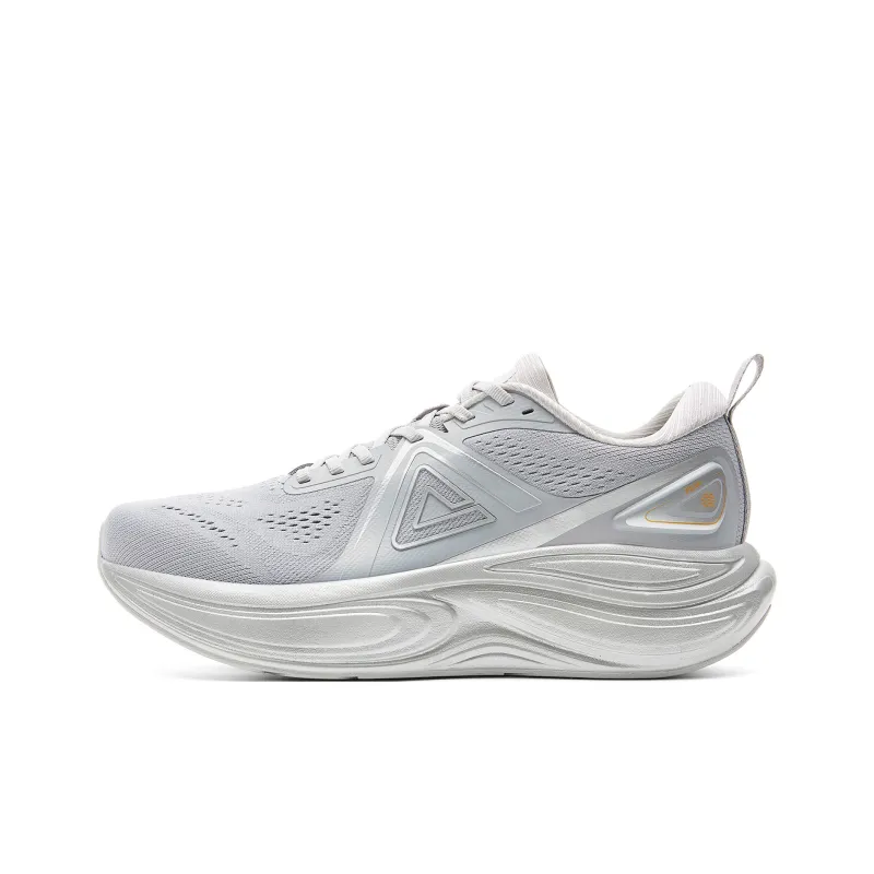 PEAK Cushioning, Slip Resistant, Rebound Low Top Running Shoes Men's White Gray-0