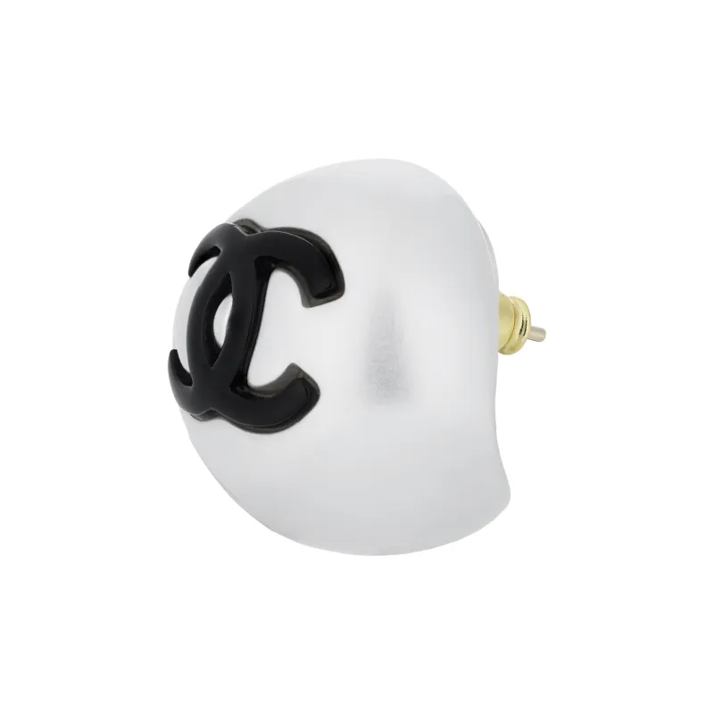 CHANEL 2001 Button Clip on Earrings-2