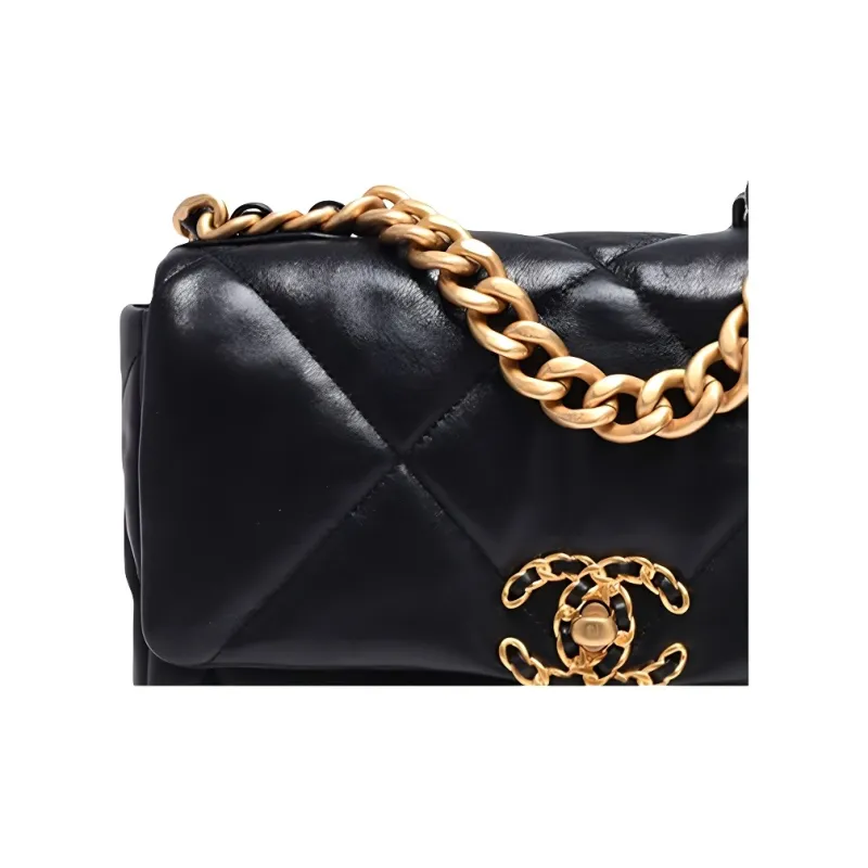 CHANEL 19Bag21K Winter Sheepskin Flap Bag, Shoulder Bag, Crossbody Bag, Handbag Women's Black-3