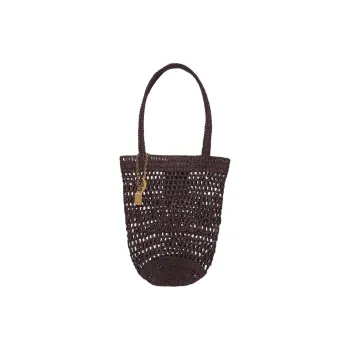 Chloe Raffia Tote Bag, Shopping Bag, Handbag Trumpets Women's Brown