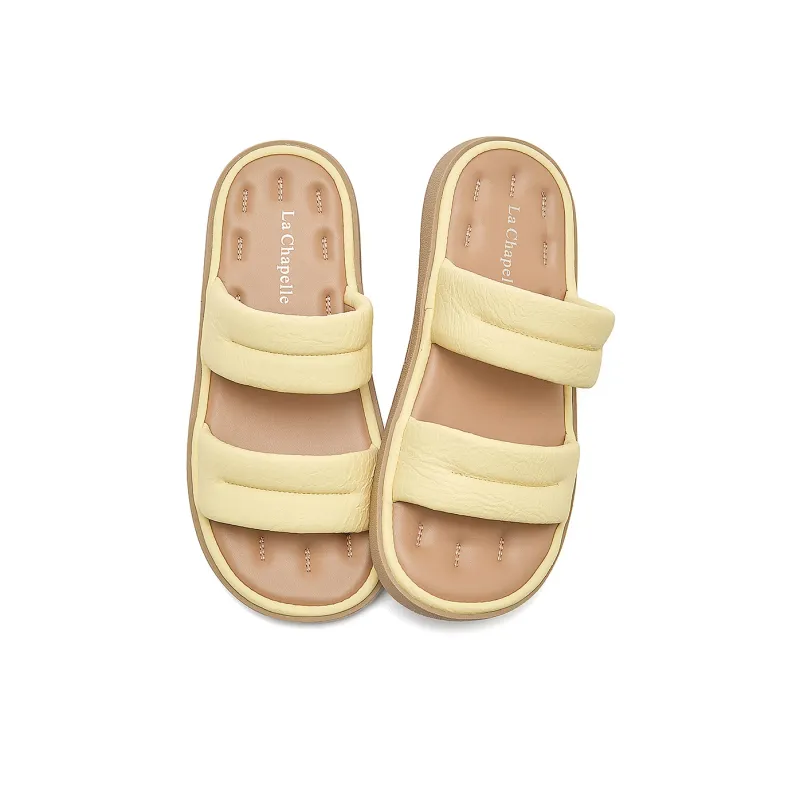 La Chapelle Slip Resistant Abrasion Resistant Slide Slippers Women's Yellow-1