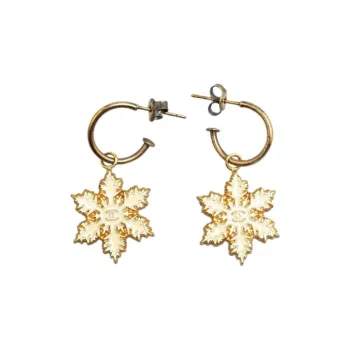 CHANEL Gold Plated Earrings Women's Gold