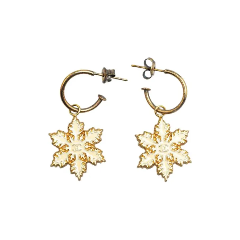 CHANEL Gold Plated Earrings Women's Gold-0