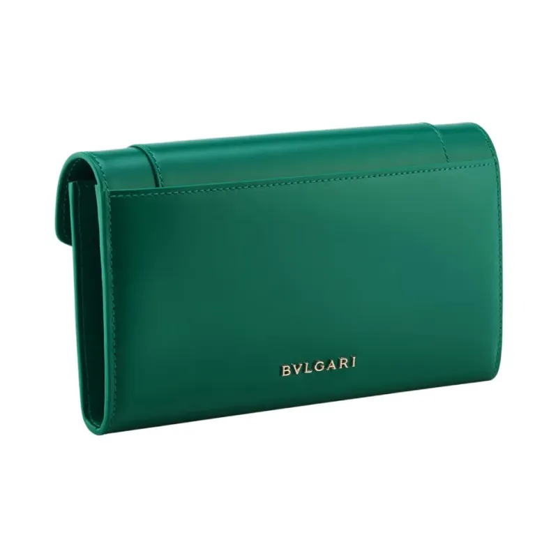 BVLGARI Serpenti Forever Series Calfskin Wallet Women's Green-1