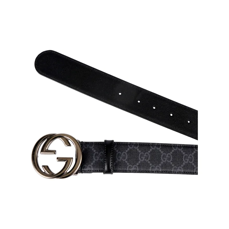 GUCCI Gg Interlocking G Buckled Belt-3