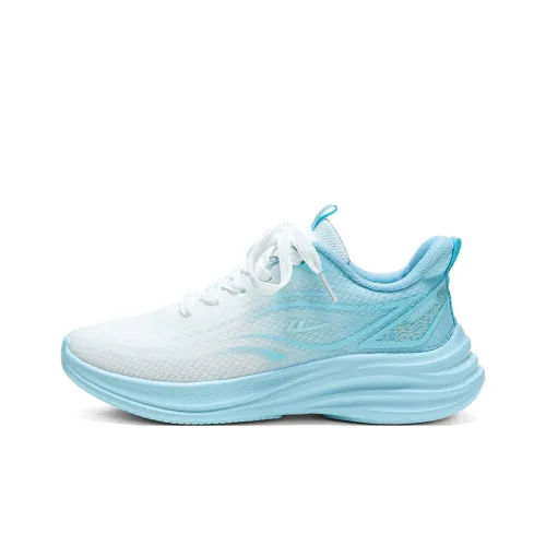 Warrior Rebound Abrasion Resistant Lightweight Breathable Slip Resistant Low Top Running Shoes Women's White Blue