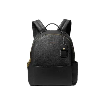 MICHAEL KORS Litchi Grain Leather Backpack Medium Size Women's Black