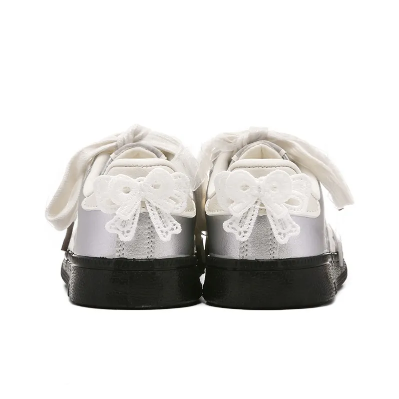 Ordifen Low Top Skateboard Shoes Women's Silver-3