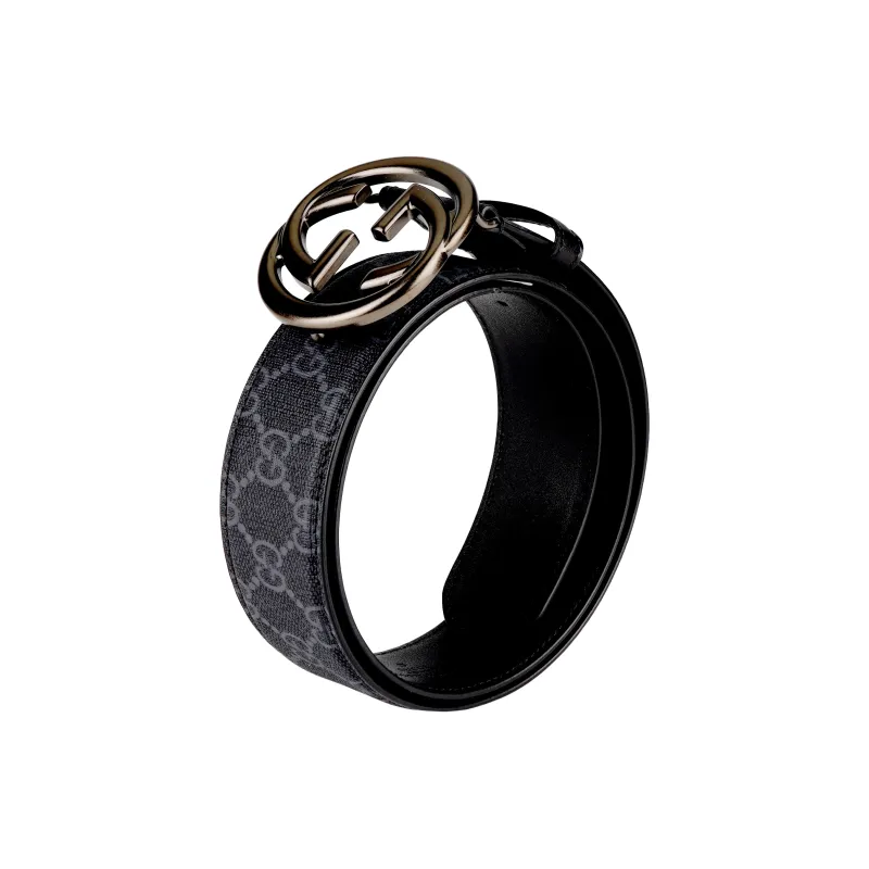 GUCCI Gg Interlocking G Buckled Belt-2